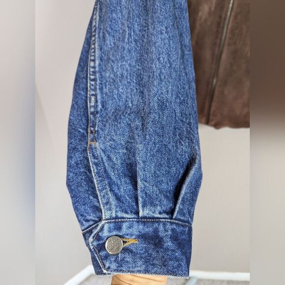 Vintage Chevignon Suede & Denim Jacket XXL – Embroidered Logo, Rare 80s/90s - Picture 5 of 15